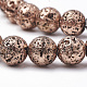 Electroplated Natural Lava Rock Beads Strands G-T098-01D-06-3