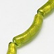 Perles tube de torsion à la main en forme de feuille d'or de Murano brins FOIL-L006-M-3