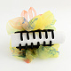 Pinzas para el cabello de tela de flores de garra de plástico PHAR-S276-01-3