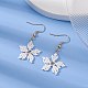 Glass Seed Braided Snowflake Dangle Earrings EJEW-MZ00069-03-2