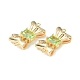 Brass Pave Cubic Zirconia Connector Charms KK-L208-01G-04-3