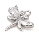 Подвески из прозрачного стекла с инкрустацией из латуни KK-S388-25P-2