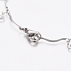 304 Stainless Steel Love Heart Charm Bracelets BJEW-G628-06P-3