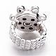 Alloy Rhinestone Snap Buttons  Stretch Rings RJEW-JR00188-4