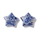 Perles de jaspe tache bleue naturelle G-E574-01H-2