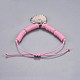 Bracelets tressés en corde de polyester ciré coréen écologiques BJEW-JB04264-M-5