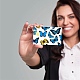PVC プラスチック防水カード ステッカー  銀行カードの装飾用の粘着カードスキン  長方形  蝶  186.3x137.3mm DIY-WH0432-045-7