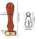 クラスパイア1pcゴールデントーン真鍮スタンプヘッド  1個の長方形のベルベットポーチと1個の洋ナシの木のハンドル付き  ワックスシーリングスタンプ用  犬の模様  真鍮製スタンプヘッド：30x12mm  3個/セット DIY-CP0007-84B-2