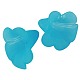 DeepSky Blue Translucent Acrylic Chunky Frosted Flower Beads X-FACR-5345-10-1
