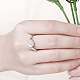 女性のための優雅なスズ合金猫の目の指輪  プラチナ  サイズ8  18.1mm RJEW-BB10554-8B-5