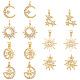 Ahandmaker 14 pièces pendentifs lune en zircone cubique breloques FIND-GA0002-36-1