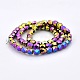 Full Plated Glass Faceted Drum Beads Strands GLAA-A032-6mm-FP04-2