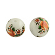 Flower Picture Glass Beads GFB-R004-14mm-M-2