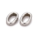 Oval 201 Stainless Steel Slide Charms STAS-D111-06-3