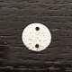 真鍮製コネクター  フラットラウンド  ニッケルフリー  プラチナメッキ  8x0.5mm  穴：1mm KK-R037-245P-2-1