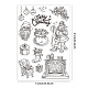 GLOBLELAND Christmas Santa Claus Transparent Clear Stamps Fireplace Gifts Embossing Stamp Sheets Silicone Clear Stamps Seal for DIY Scrapbooking and Card Making Paper Craft Decor DIY-WH0371-0053-6