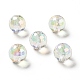 Perles acryliques irisées arc-en-ciel à placage uv bicolore TACR-D010-03B-01-1