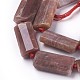天然石サンストーンビーズ連売り  多面カット  長方形  24.5~29.5x12~14x7.5~8.5mm  穴：1.5mm  約13個/連  16.2インチ（41.2cm） G-F595-F03-3