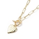 Alloy Heart Pendant Necklace with Brass Paperclip Chains for Woman NJEW-JN04081-1