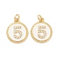 Brass Micro Pave Clear Cubic Zirconia Charms ZIRC-J040-44G-05-2