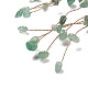 天然の緑のアベンチュリンの装飾  癒しの石の木  レイキヒーリングクリスタルチャクラバランシング用  銅と小石のシャーシでツイスト  ツリー  100~118x84x210~225mm G-D462-03C-04-4