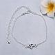 Delicate Silver Plated Brass Cubic Zirconia Flower Anklets AJEW-BB05220-A-3