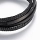 Braided Microfiber PU Leather Cord Multi-strand Bracelets BJEW-K206-H-01B-2
