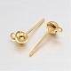 Real Gold Plating Brass Stud Earrings KK-L147-215-NR-2