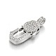 Rack Plating Brass Micro Pave Cubic Zirconia Lobster Claw Clasps ZIRC-I012-11P-RS-2
