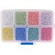 Pandahall alrededor de 12500 pieza 8 colores 12/0 cuentas multicolores cuentas de semillas de vidrio cuentas de pony redondas mini espaciador cuentas checas diámetro 2 mm para hacer joyas SEED-PH0006-2mm-05-7