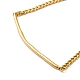 Halskette mit gebogenem Stabanhänger aus Titanstahl und Herzverschlüssen NJEW-D054-05-4
