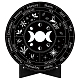Creatcabin roue de l'année signe décor païen calendrier wicca vacances wiccan tableau pendule autel support de sorcière phase de lune plaque gravée fournitures spirituelles en bois outils pour Halloween noir 7.9 pouce DIY-WH0433-008-1