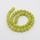 Brins de perles rondes en jade olive naturel G-P070-34-8mm-2