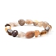 Bracelet extensible perlé d'agate du botswana naturelle BJEW-JB06988-04-1