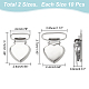 WADORN 20Pcs 2 Style Heart Iron Pacifier Suspender Clips DIY-WR0002-83-2