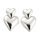 304 orecchini pendenti da donna in acciaio inossidabile con doppio cuore EJEW-D076-01A-P-1