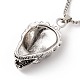 Alloy Wolf Pendant Necklace with 201 Stainless Steel Box Chains NJEW-E016-06AS-3