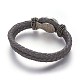 Création de bracelet avec pression en cuir X-AJEW-R022-05-2