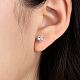Boucles d'oreilles coeur en argent sterling plaqué rhodium FR3170-3