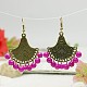 Boucles d'oreilles de lustre de style tibétain EJEW-JE00359-3
