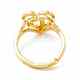 Real 18K Gold Plated Brass Alphabet Adjustable Rings RJEW-M139-18C-3