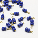 Plastic Seed Bead Charms with Golden Tone Brass Head Pins KK-Q576-03A-1