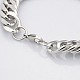 304 Stainless Steel Double Link Chain Bracelets STAS-E063-09-2