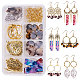 SUNNYCLUE 1 Box DIY 6 Pairs Bohemia Resin Teardrop Star Square Round Leaf Earring Making Starter Kit with Alloy Chandelier Connector Jewellery Making Supplies Women Adults Beginners DIY-SC0008-43-1