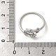 Rhodium Plated Flower 925 Sterling Silver Micro Pave Cubic Zirconia Open Cuff Ring Settings STER-NH0001-60P-4