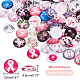 PH PandaHall 116pcs Pink Awareness Ribbon Glass Cabochons GGLA-PH0001-38-2