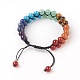 Chakra bracelets de perles tressées en pierre naturelle et synthétique BJEW-O164-B-1