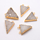 Natural Druzy Agate Triangle Pendants G-P089-39-1