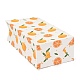 長方形の紙袋  ハンドルなし  ギフト＆フードバッグ用  オレンジ柄  23x12x0.1cm  展開：23x12x7.5cm CARB-I002-A03-5