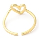 2Pcs 2 Style Rack Plating Brass Heart Open Cuff Rings Set RJEW-R137-03-4
